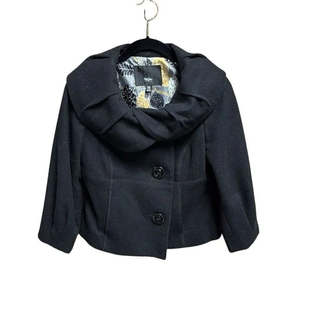 Mossimo Women’s Black Wool Blend Pea Coat Size XS